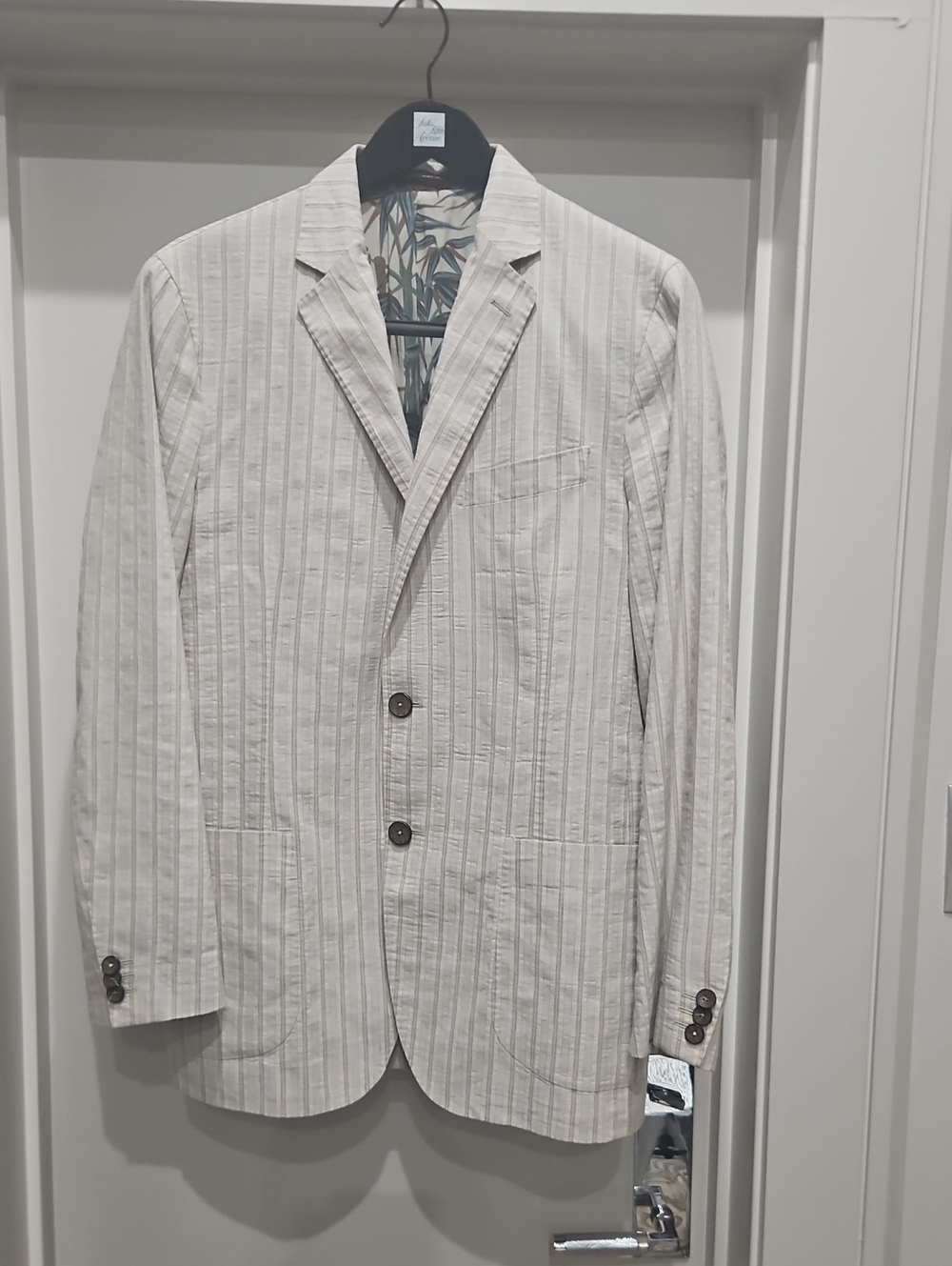 Etro Light Beige Striped Men's Blazer